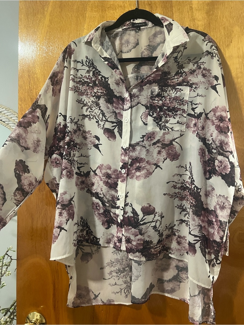 LF Floral Print Blouse in Lavender and Cream